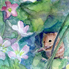 水彩画「むらさきかたばみ」