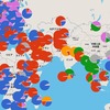 Leaflet地図：世界地図に国別宗教構成を円グラフ（Google Image Charts）で表示。