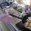 幸運な病のレシピ（ 1671 ）昼：鶏唐揚、ローストポーク、里芋煮しめ