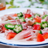 豚しゃぶと夏野菜のジンジャードレッシングサラダ＆ゴーヤのきんぴら
