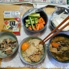 野菜味噌汁６日目。納豆卵かけごはん。いわし水煮缶