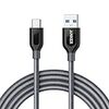 Anker PowerLine+ USB-C & USB-A 3.0 ケーブル (1.8m グレー) Galaxy S9 / S9+ / S8 / S8+、iPad Pro (2018, 11インチ) / MacBook / MacBook Air (2018)、Xperia XZ1 その他Android各種、USB-C機器対応