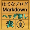 【はてなブログ】Markdown記法でヘッダ無しの表を作る方法