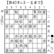 将棋局面｜羽生善治―永瀬拓矢2015年8月3日竜王戦決勝トーナメント｜永瀬の柔軟な手