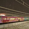 近江鉄道　雪の記録(2020-21)　<９>　ガチャコンの屋根に降る雪　（1/11･1/29･1/30-Ⅰ）