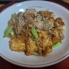 【厚揚げ春雨】　厚揚げに焼き目をつけて春雨と混ぜ合わせて炒めました。