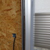 敷地内の離れのプレハブ（ホビールーム、趣味の部屋）に電気工事とエアコン取付