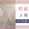切迫早産で入院。34週0日 入院47日目～34週3日 入院50日目