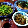 黒埼茶豆とへぎ蕎麦とゴーヤおかかサラダ