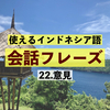 インドネシア語で意見を言う。意見を聞く。簡単フレーズを会話で覚えよう。