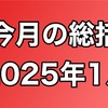 今月の総括2025年1月