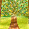 福運の木　水彩画