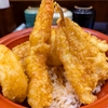 てんぷら 玉おき@大田市場（天丼、半熟玉子天ぷら）