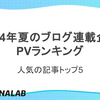 2024年夏のブログ連載企画PVランキング：人気の記事トップ5