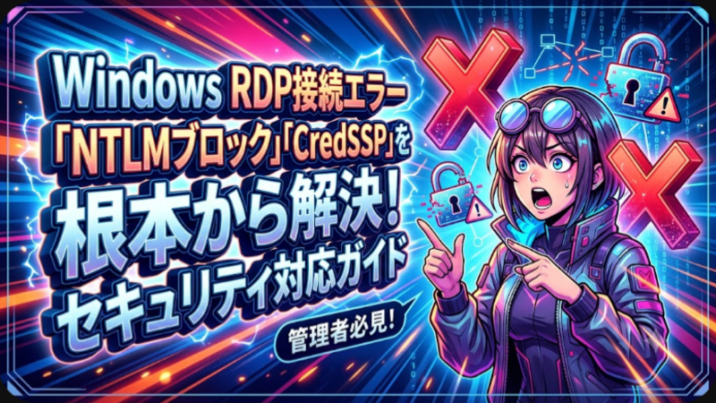 WindowsのRDP接続エラー「NTLMブロック」「CredSSP」を根本から解決するセキュリティ対応ガイド