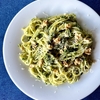 【イタリア料理】ルッコラのペーストとくるみのスパゲッティ「Spaghetti al pesto di rucola e noci:スパゲッティ アル ペスト ディ ルコラ エ ノーチ」作り方・レシピ。