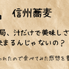 【信州蕎麦】結局、汁だけで美味しさが決まるんじゃないの？！…と言われたので食べてみた感想を書いてみた！