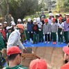 脱穀　焼き芋大会