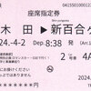 小田急トラベル　　「ロマンスカー・ＧＳＥで行く！新旧前面展望特急見学と車庫線巡り号 座席指定券」