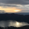 芦ノ湖と夕日