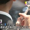 喫煙者率　初めて２０％下回る