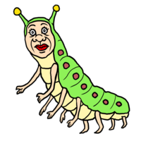 かわいい芋虫（いもむし）のイラスト