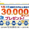 dトラベルで1月・2月に連続3万円以上宿泊でもれなく3万ポイント還元