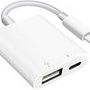 iPhone Lightning USB3.0 カメラ リーダー usbカメラアダプタ USBメモリ リーダー カメラ変換アダプター ライトニング アダプター Lightning USB 3カメラ アダプタ USB3.0 耐久性 操作簡単 設定不要 2in1転送&充電同時対応可能