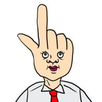 あっち向いてホイの上 のイラスト