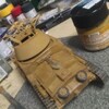 タミヤ 1/35 イタリア戦車 M13/40 カーロ・アルマート(ハーフカットフェンダー)を作業中(塗装)