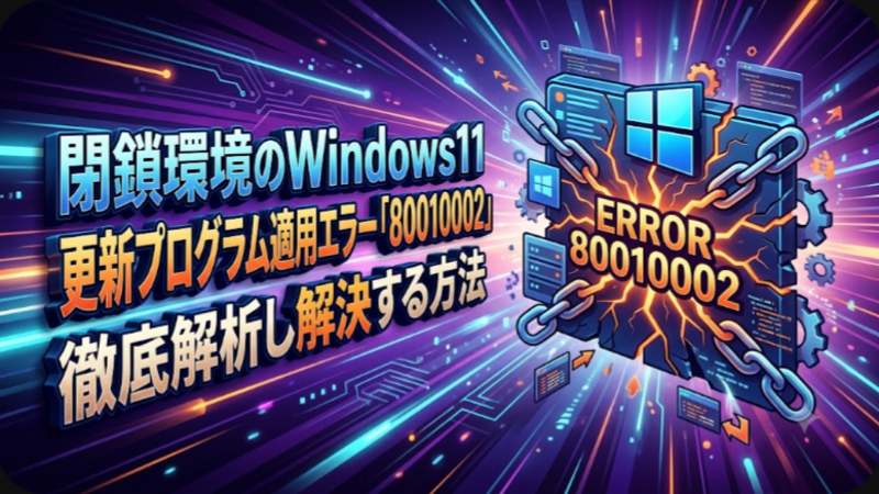 閉鎖環境のWindows11で発生する更新プログラム適用エラー「80010002」を徹底解析し解決する方法
