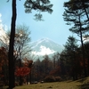 湖畔から見た富士山