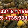 2022年8月15日週の収支は +735,908円