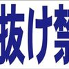 シンプル横型看板ロング「通り抜け禁止!!(青)」【駐車場】屋外可