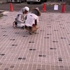 もうすぐ完成　門前のカラー舗装