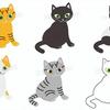 座る日本猫のイラスト