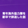 青年海外協力隊に一度参加した後、新卒で応募した二回目を辞退した話