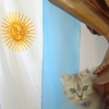 アルゼンチンの国旗と共に
