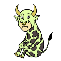 緑色の牛 のイラスト