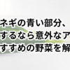 ネギの青い部分、代用するなら意外なアレ！おすすめの野菜を解説