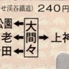 本日の切符：わたらせ渓谷鉄道 大間々駅発行 大間々→上神梅・運動公園・相老・下新田 硬券片道乗車券