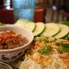 ブンチャー　Bún chả　（ベトナム肉料理6）　　ハノイのグリルポークとヌードル料理で，グリルした豚肉が米麺，新鮮なハーブ，酸味の効いた魚醤ベースのタレと共に提供され，長年地元の人々の舌を魅了してきました．フランス植民地時代の影響で，パテ作りやシャルキュトリーなどの技術が導入され，ミンチ豚肉のパテの製法が洗練され，タレの風味のバランスが完璧に調整されました．東洋の伝統と西洋の職人技の融合が，現代のブンチャーの形を形作りました．