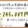 2019年の年間収益( *´艸｀) 知識ゼロの初心者が無料の自動売買ソフトを約4か月使った結果です～(*'▽')／