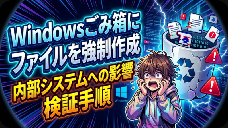 Windowsのごみ箱にファイルを強制作成すると何が起きるか？内部システムへの影響と実践的な検証手順