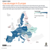 欧州各国、天然ガス貯蓄状況とパイプライン一覧