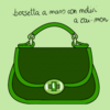 borsetta a mano verde con motivi a rai-mon【雷文様の緑色のハンドバッグ】