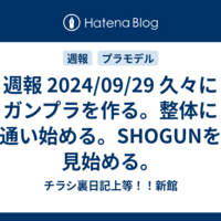 週報 2024/09/29 久々にガンプラを作る。整体に通い始める。SHOGUNを見始める。