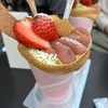 桜餡とわらび餅のクレープ