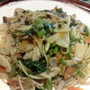 山菜のパスタあっさり食べている