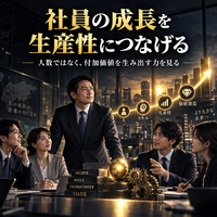 中小企業の人材育成・評価制度実践篇 ～社員の成長と会社の成果を一致させる～　 第4章　評価を処遇と経営成果につなげる 第11回　社員の成長を生産性につなげる ～人数ではなく、付加価値を生み出す力を見る～  第11回　社員の成長を生産性につなげる  ～人数ではなく、付加価値を生み出す力を見る～